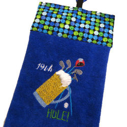 Picture of Golf Towel - 19th hole - Royal & dots