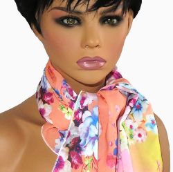Image de Foulard Mode - Floraison pêche