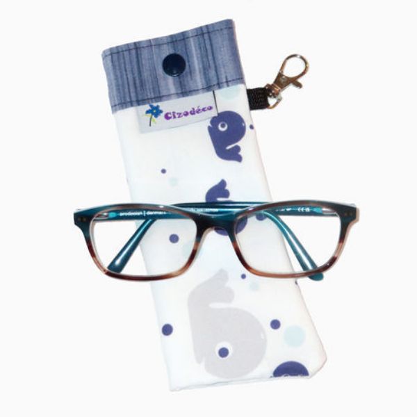 Image sur Étui à lunettes - Baleines Denim