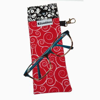 Picture of Eyeglass Case - Red Swirls