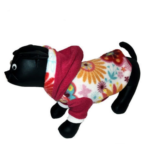 Image sur Chandail canin à capuche Rose Floral