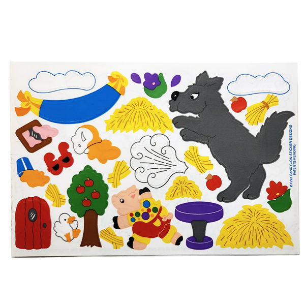 Picture of 1993 Sandylion Sticker and Coloring Sheet - Three little pigs