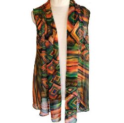 Image de Cardigan Funky - Orange/Vert