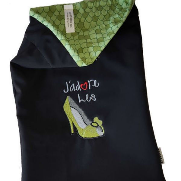 Image sur Sac à souliers "J'adore les souliers" Vert