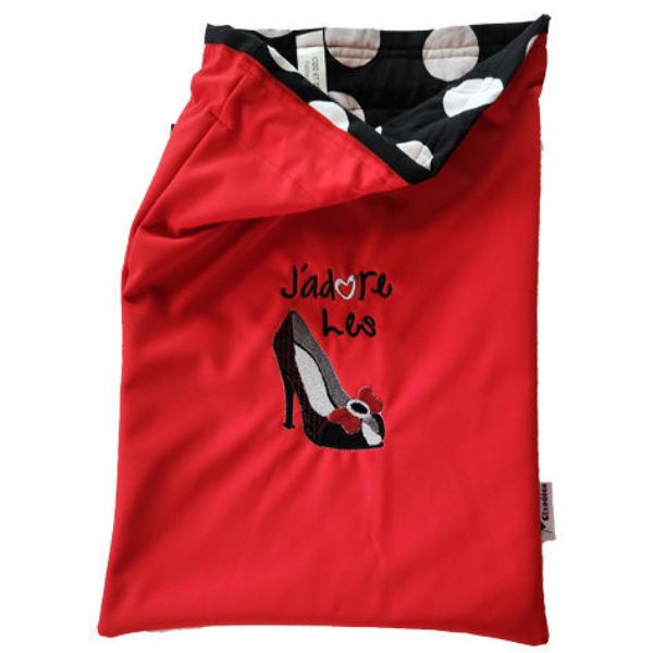 Image sur Sac à souliers "J'adore les souliers" Gros pois
