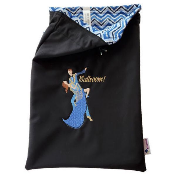 Picture of Shoe Bag Ballroom Dancers - Blue Chevrons (2 compartments)