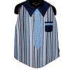Image sur Bavoir Mode Ajustable - Cravate bleu pâle ligné Denim