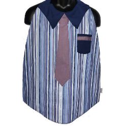 Image de Bavoir Mode Ajustable - Cravate mauve ligné Denim