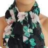 Image sur Foulard Mode - Floral sur noir