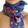 Image sur Foulard Mode - Floral et métallique OR sur violet