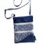 Image de Sac à bandoulière - Petites fleurs sur bleu (3 pochettes)