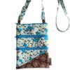 Image sur Sac à bandoulière - Turquoise et brun floral (3 pochettes)