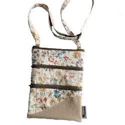 Image de Sac à bandoulière - floral beige (3 pochettes)