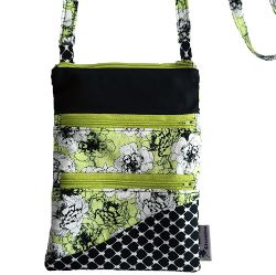 Image de Sac à bandoulière - Floral Lime A (3 pochettes)