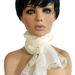 Image de Foulard Mode - Organza plissé floral