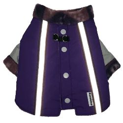 Image de Manteau d'hiver canin - Nylon Dobby/Polaire Violet Geo (SB-Petit)