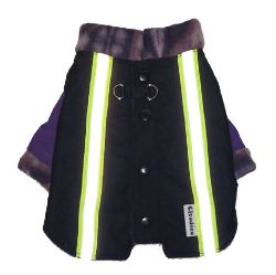Image de Manteau d'hiver canin - Nylon Dobby/Polaire Violet GEO (SB-Petit)